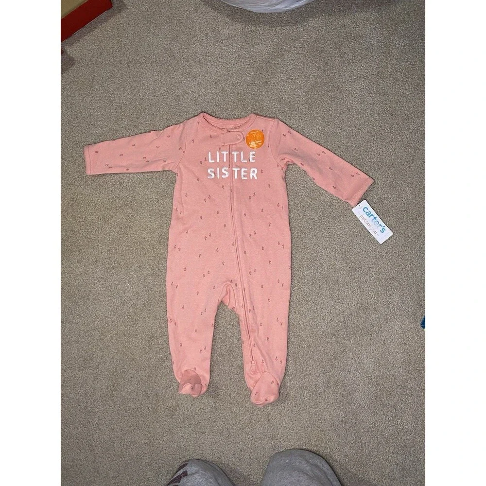 New Carter's Just One You 6M Little Sister Pink Floral Footed Sleeper Pajamas